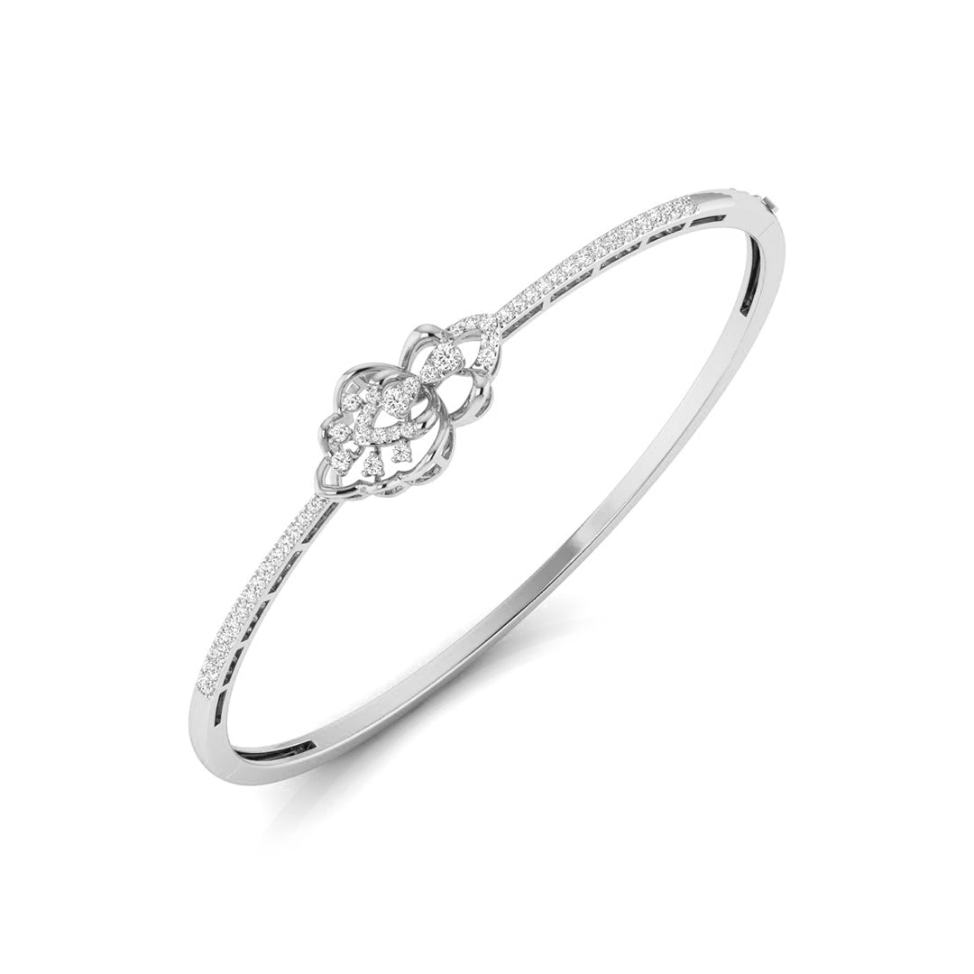 pear two stone diamond bracelet in white gold