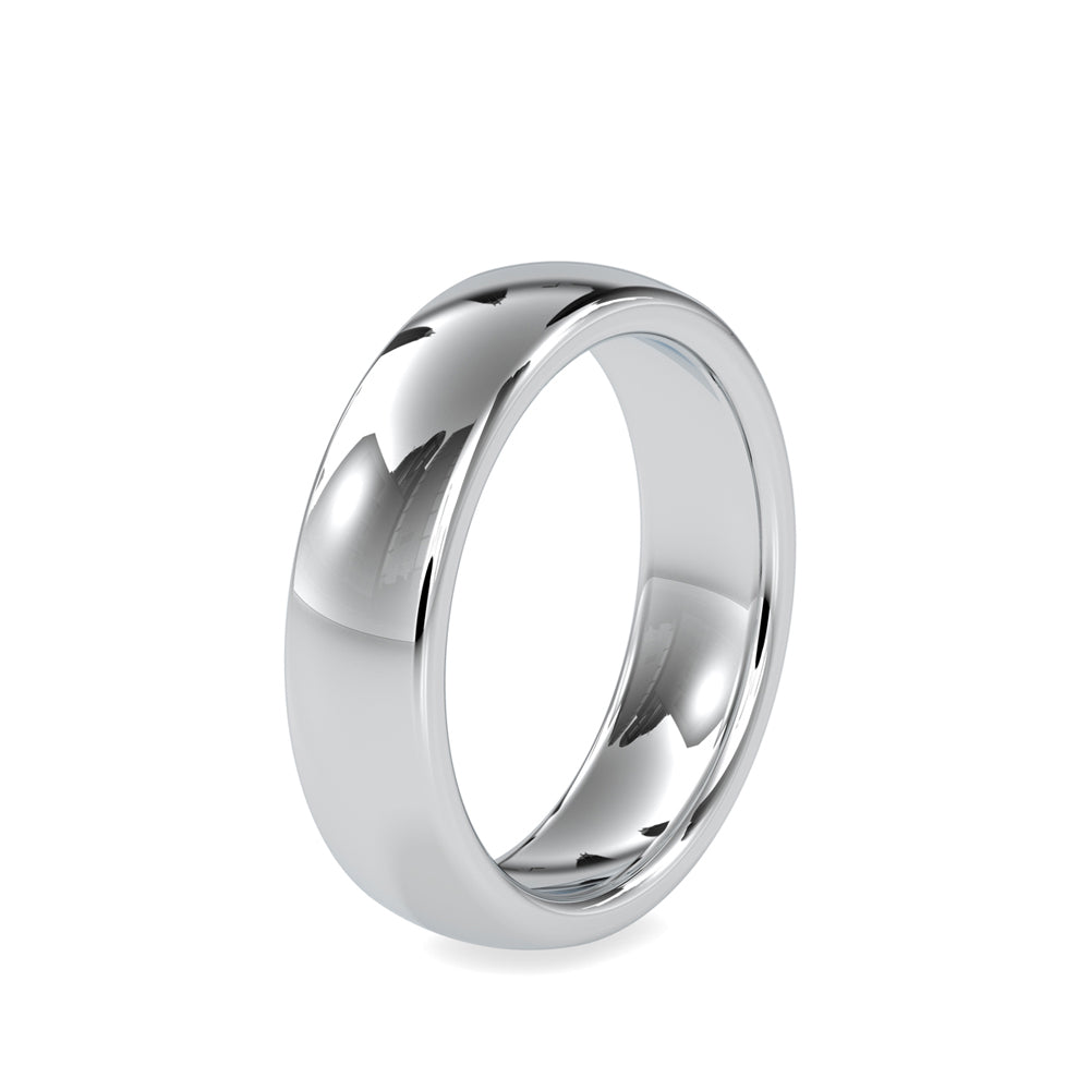 plain unisex white gold band