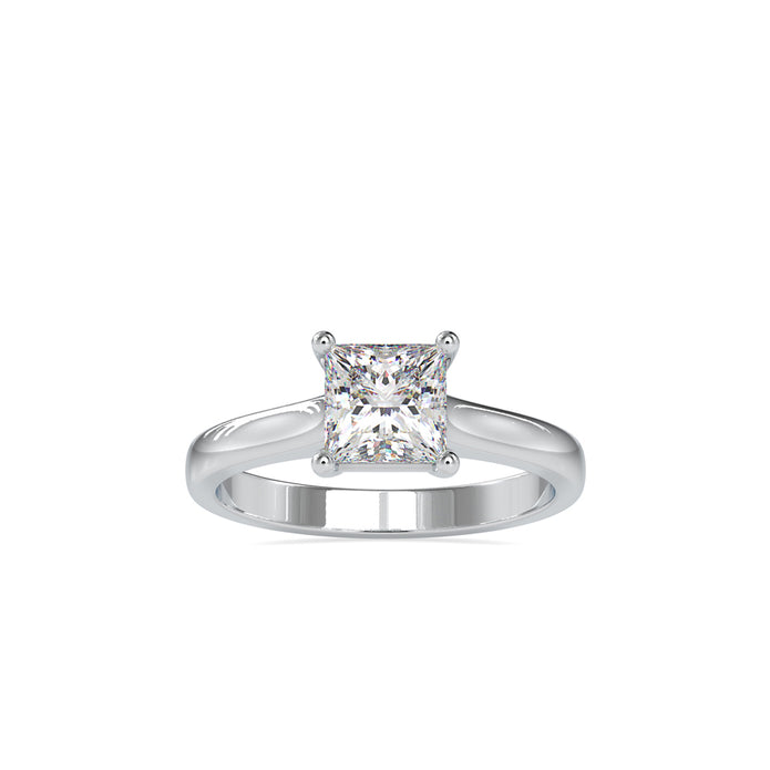 princess prong lab-grown diamond ring in white gold