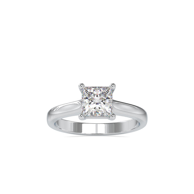 princess prong lab-grown diamond ring in white gold