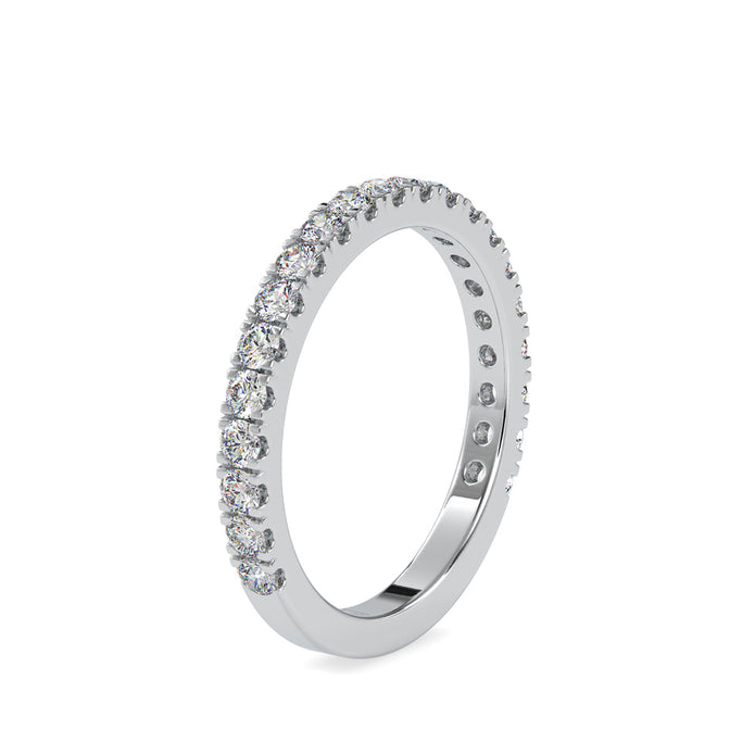 prong half eternity lab-grown diamond ring in white gold