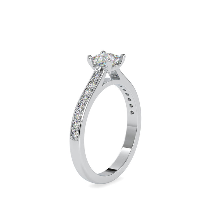 princess prong lab-grown diamond ring in white gold