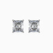 radiant prong set diamond stud earrings in white gold