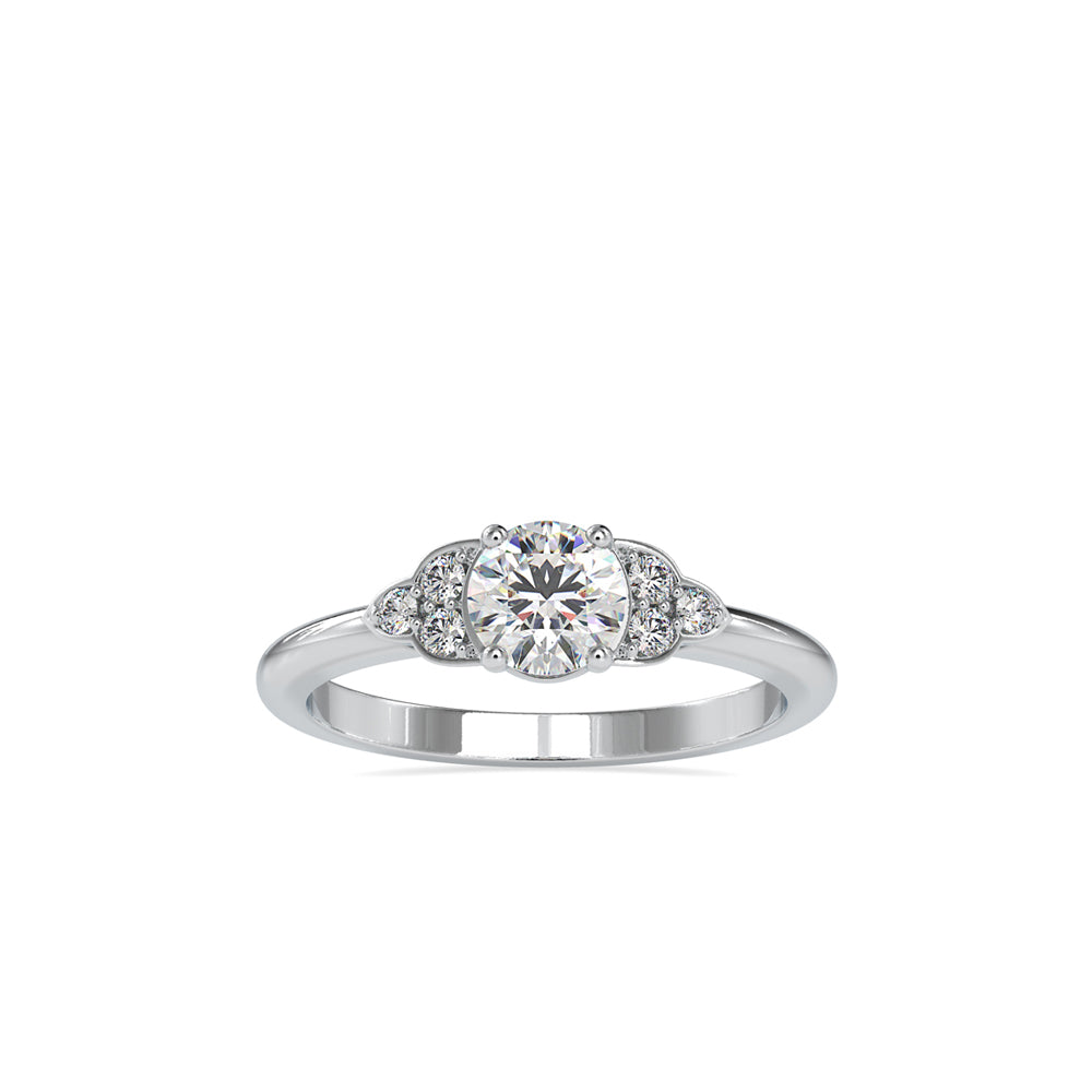 round solitaire lab-grown diamond ring in white gold