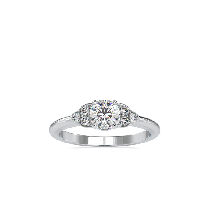round solitaire lab-grown diamond ring in white gold
