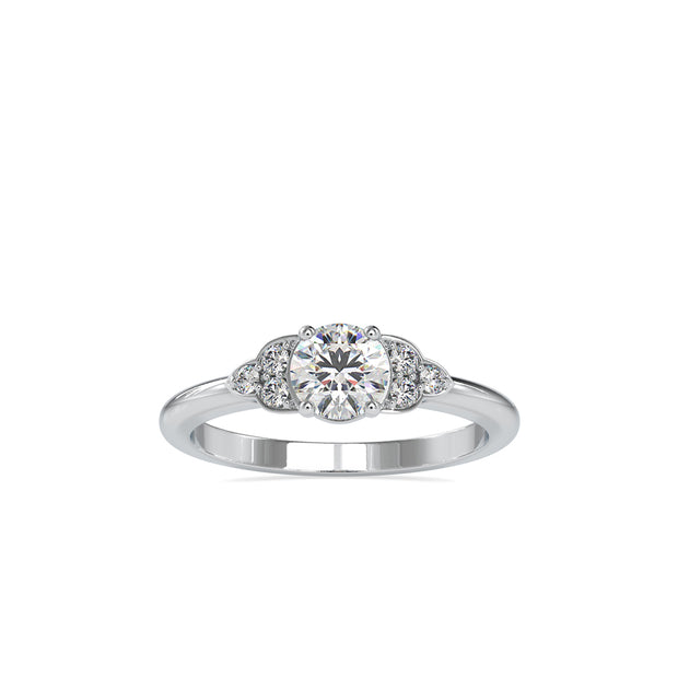 round solitaire lab-grown diamond ring in white gold