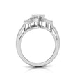 white gold round cluster lab-grown diamond ring