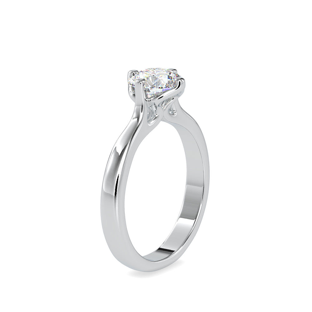 round cut solitaire lab-grown diamond ring in white gold