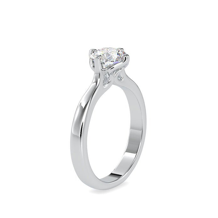 round cut solitaire lab-grown diamond ring in white gold