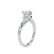 round cut bypass solitaire lab-grown diamond ring in white gold
