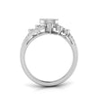 round cut cluster diamond ring in white gold