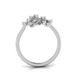 round cut fan shaped lab-grown diamond ring in white gold