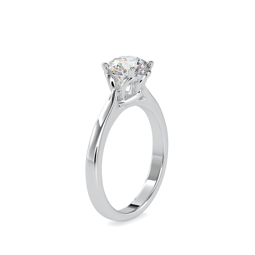 round cut prong lab-grown diamond ring in white gold