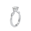 round cut twisted solitaire lab-grown diamond ring in white gold