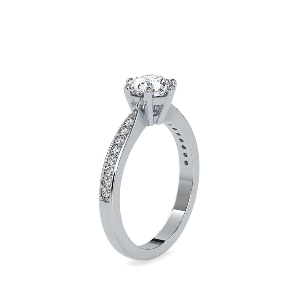 round solitaire lab-grown diamond ring in white gold