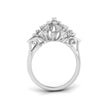 round and pear cut cluster cocktail diamond ring in white gold