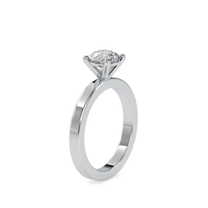 round prong lab-grown diamond ring in white gold