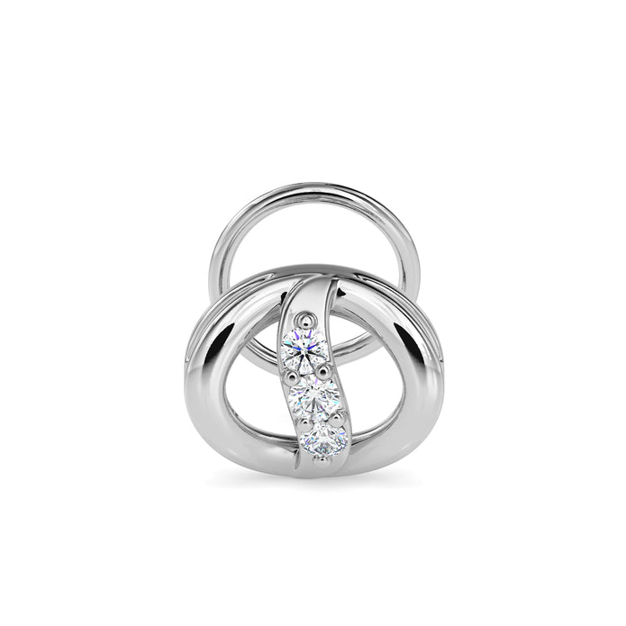 round shape prong lab-grown diamond wire back stud nosepin in white gold