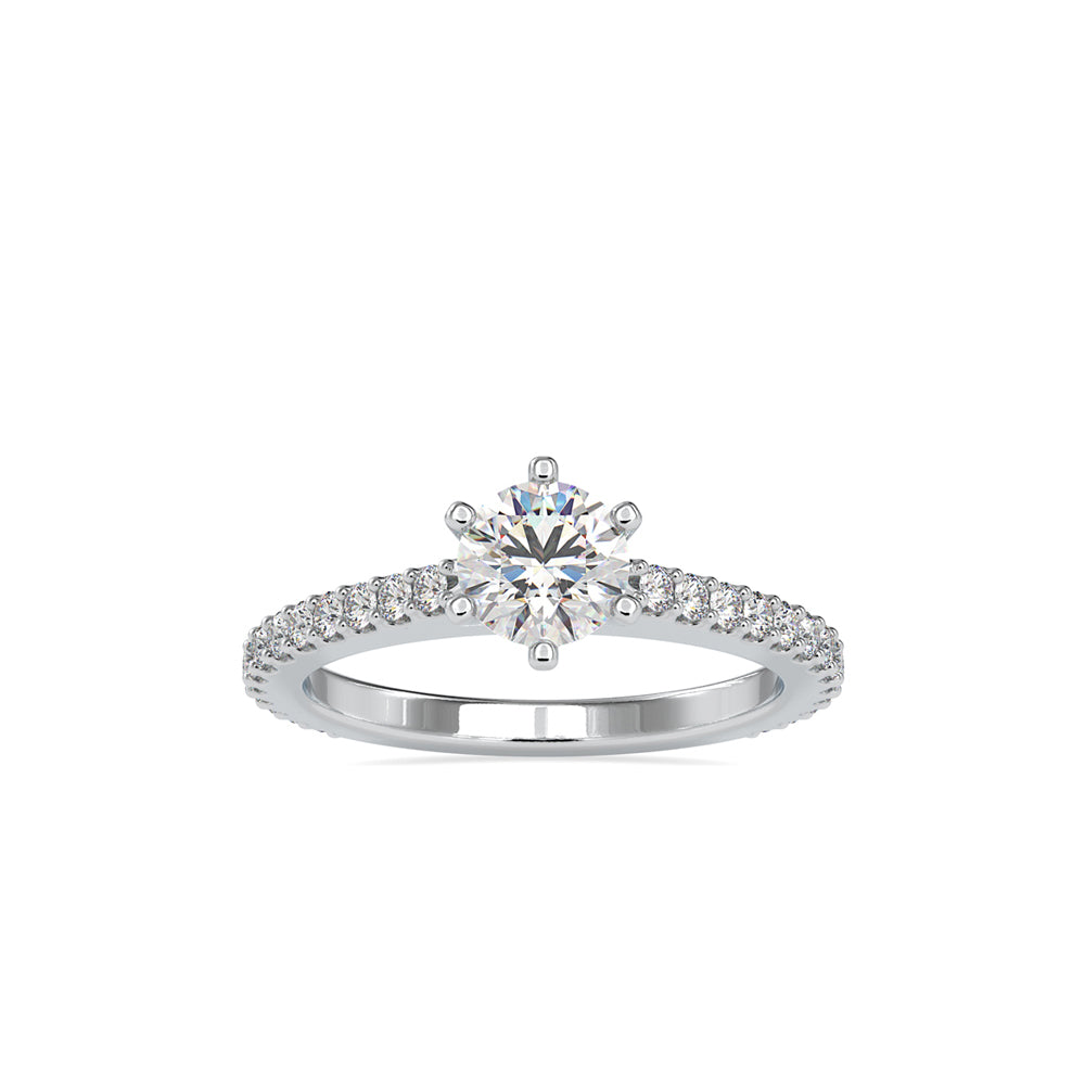 round solitaire lab-grown diamond ring in white gold