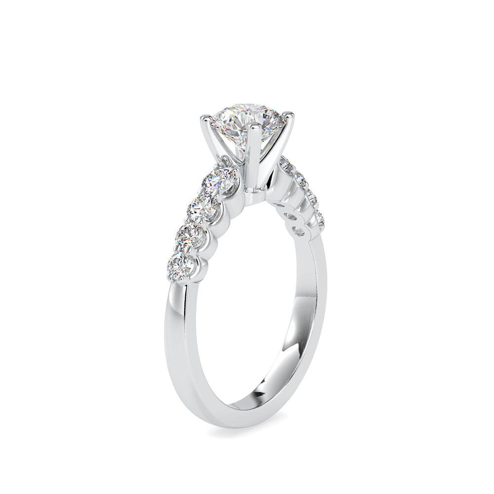 round cut solitaire lab-grown diamond ring in white gold