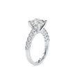 cushion cut solitaire lab-grown diamond ring in white gold