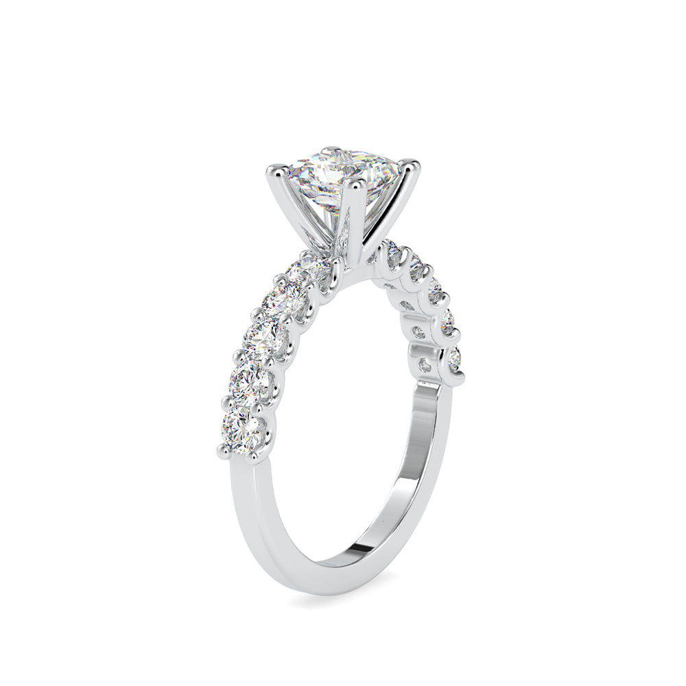 princess cut solitaire lab-grown diamond ring in white gold