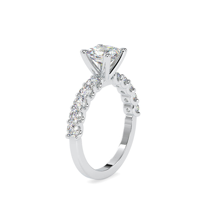 princess cut solitaire lab-grown diamond ring in white gold