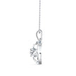 swirl circular halo diamond pendant necklace in white gold