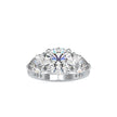 round three stone lab-grown diamond ring in white gold