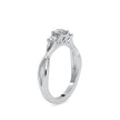 round three stone lab-grown diamond ring in white gold
