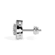 triangle cluster halo diamond stud earrings in white gold