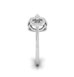 triangle teardrop shape diamond ring in white gold
