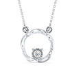 twisted circular prong lab-grown diamond pendant necklace in white gold