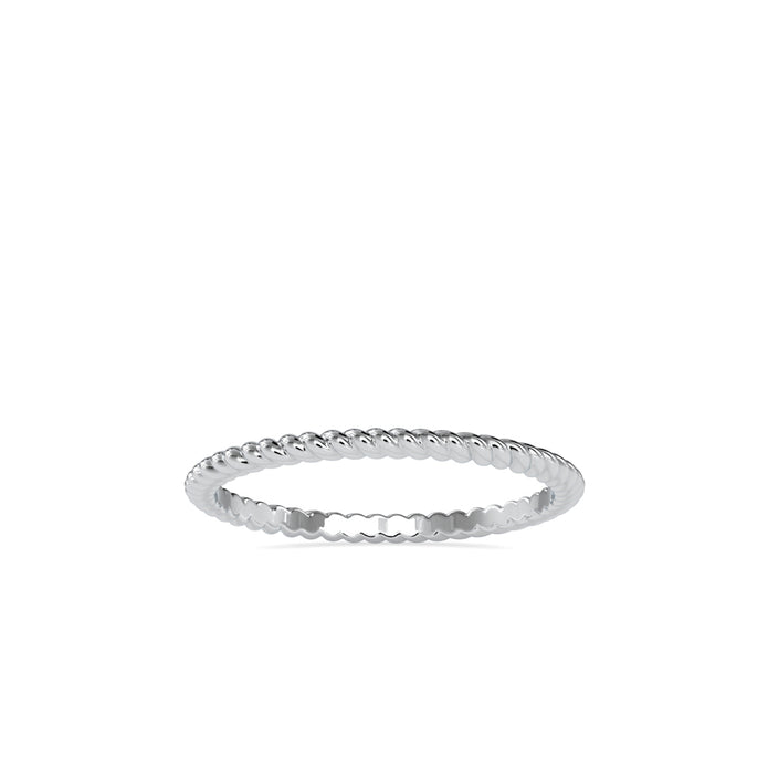 twisted wire gold band ring in white gold