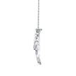 two horse heads shape diamond pendant necklace in white gold