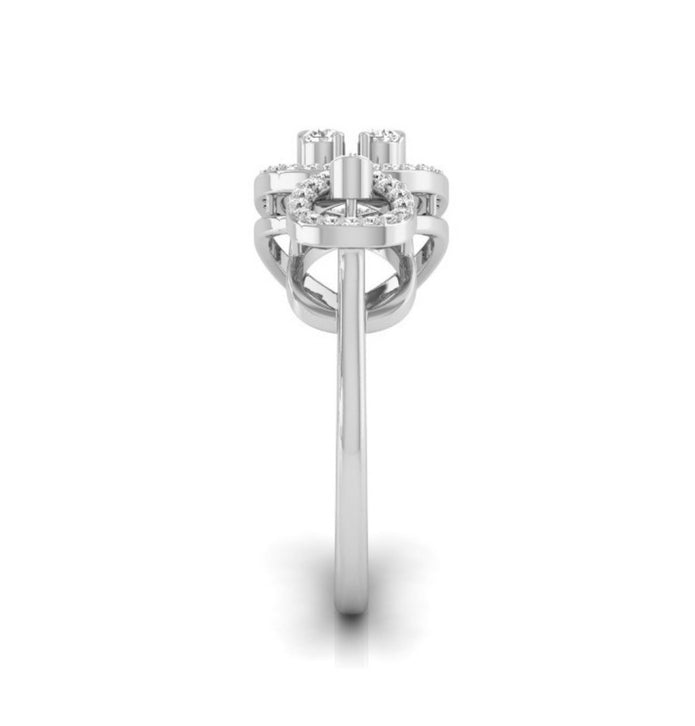 two teardrop style diamond ring in white gold
