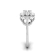two teardrop style diamond ring in white gold