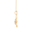 bow butterfly diamond pendant necklace in yellow gold