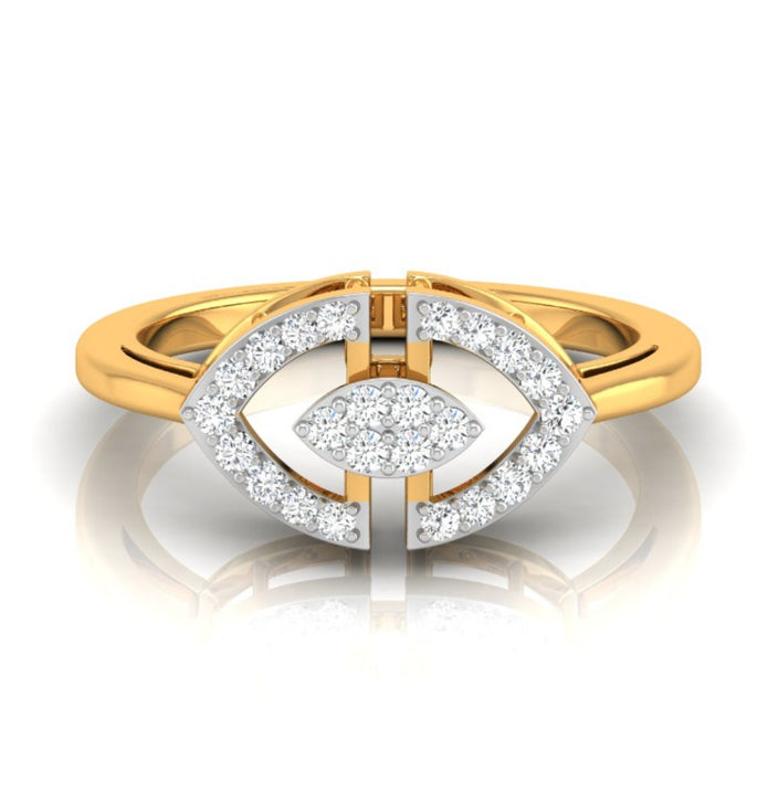 round cut cluster diamond ring in yellow gold