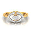round cut cluster diamond ring in yellow gold