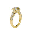 cluster halo lab-grown diamond ring in yellow gold