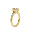 cushion bezel diamond ring in yellow gold