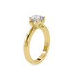 round cut solitaire lab-grown diamond ring in yellow gold