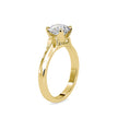 round cut solitaire lab-grown diamond ring in yellow gold