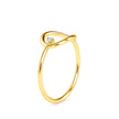 drop shape round solitaire diamond ring in yellow gold