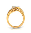 round cut dual square lab-grown diamond ring in yellow gold