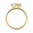 emerald and marquise toi et moi lab-grown diamond ring in yellow gold
