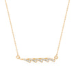 feather style pave lab-grown diamond pendant necklace in yellow 