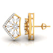 floral cluster diamond stud earrings in yellow gold