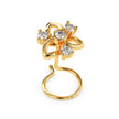 Yellow Gold Floral Round Bezel Lab-Grown Diamond Stud Nosepin
